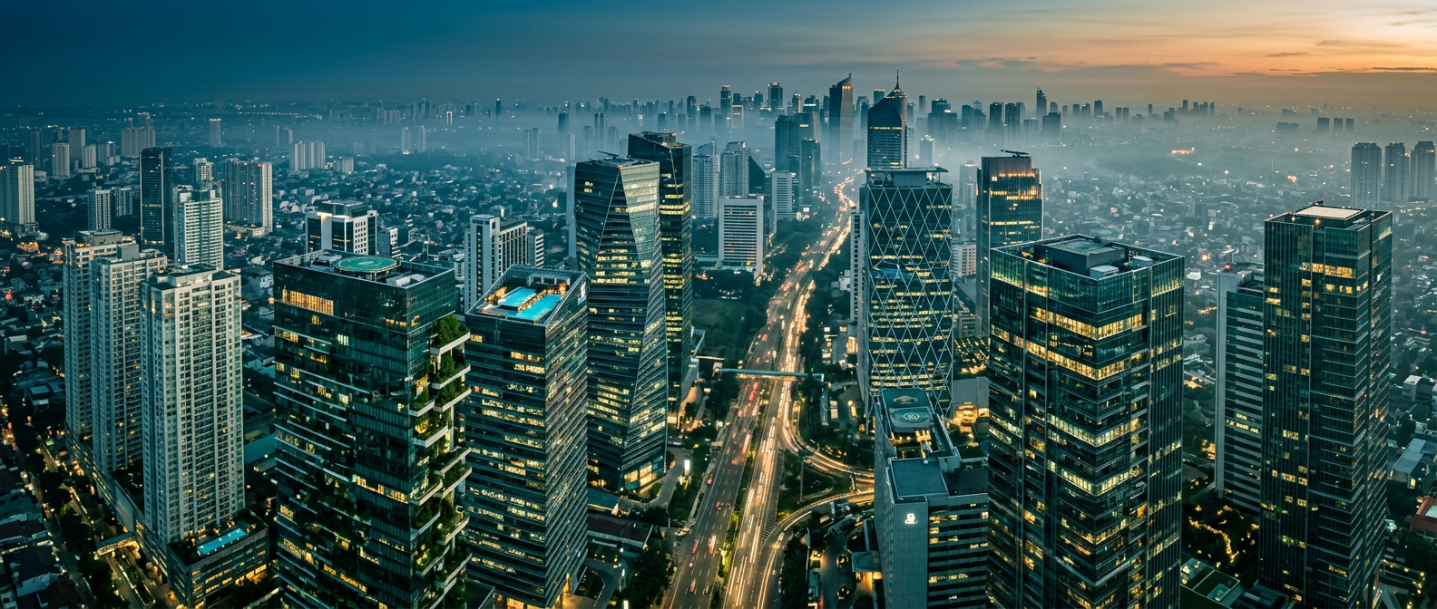 Skyline Jakarta dengan apartemen high-rise, properti buat investasi